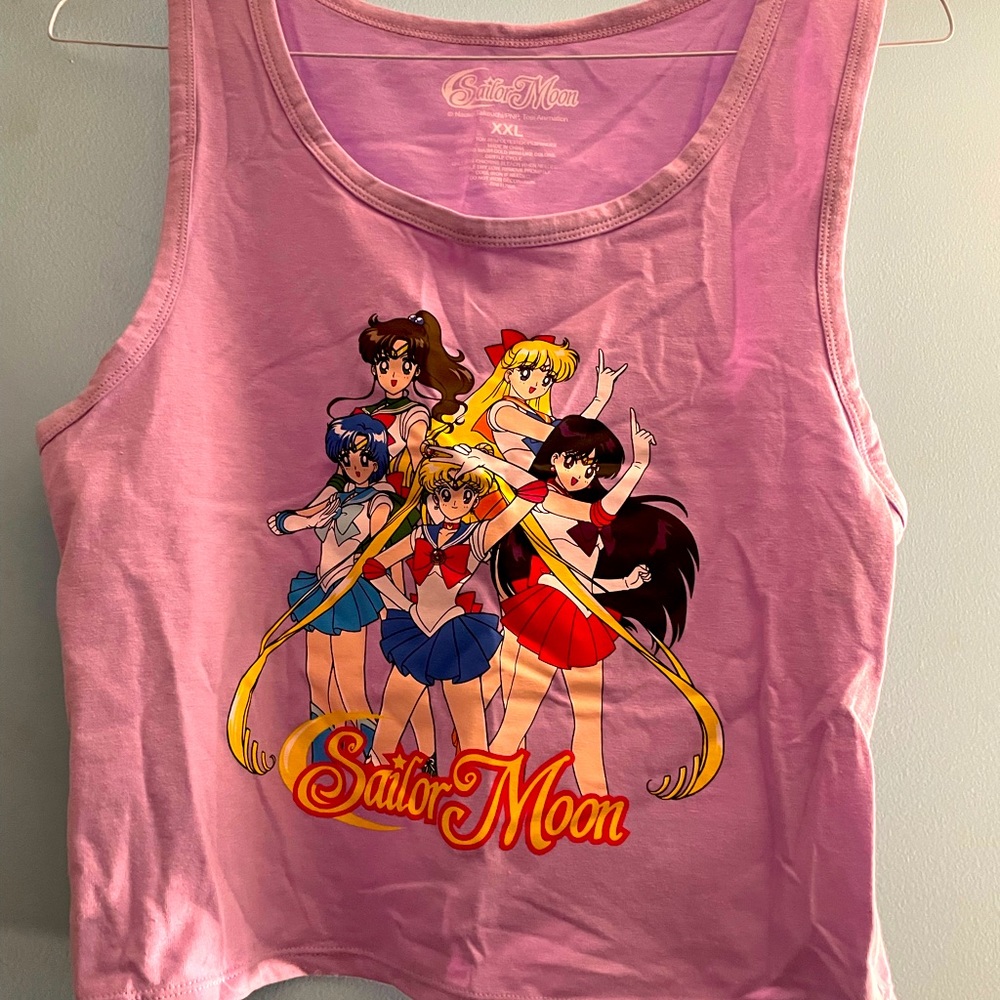 Sailor Moon lavender crop top, size 2X